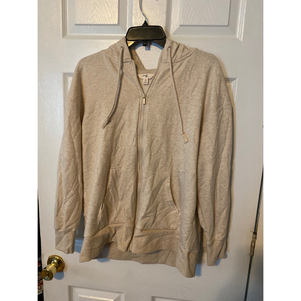 Terra & Sky Womens 0X 14W Oatmeal Heather Full Zip Hoodie Fleece Sweatshirt